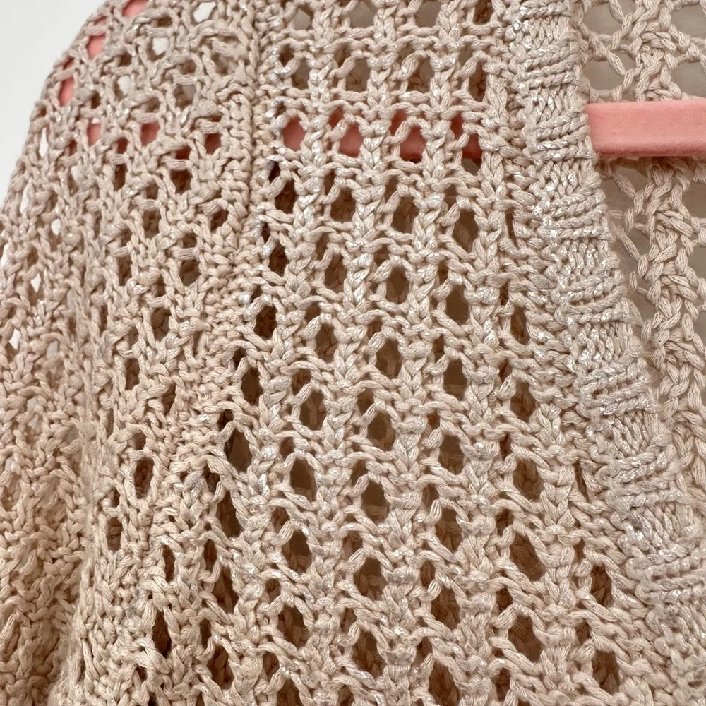 H&M Beige Open Knit V-Neck Sweater - Picture 4 of 5